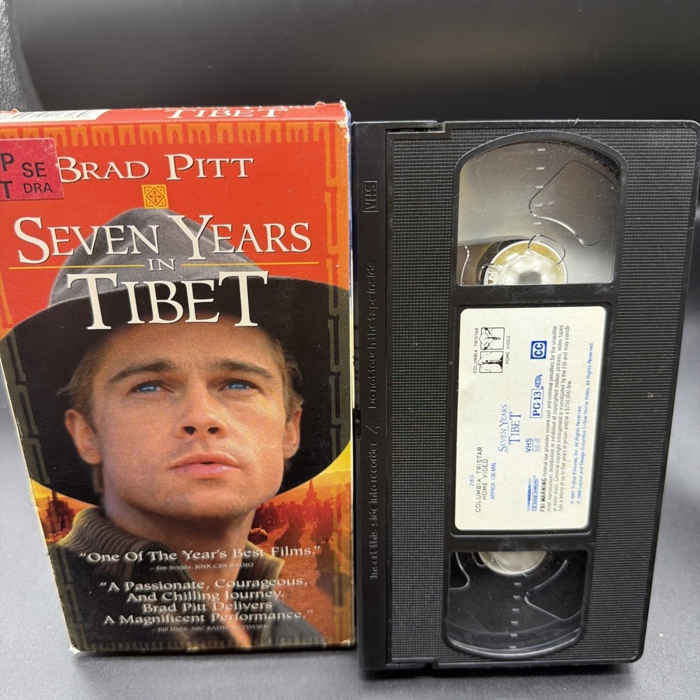 Seven Years In Tibet VHS VCR Tape Used Brad Pitt